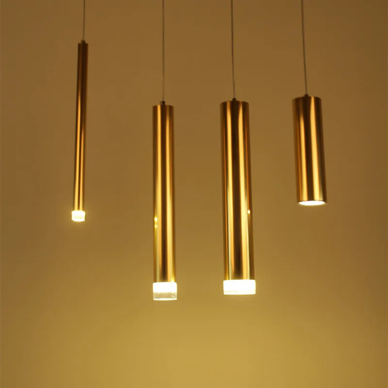 Buy Modern Minimalist Silver/gold Aluminum Cylindrical Tube Led Pendant Light