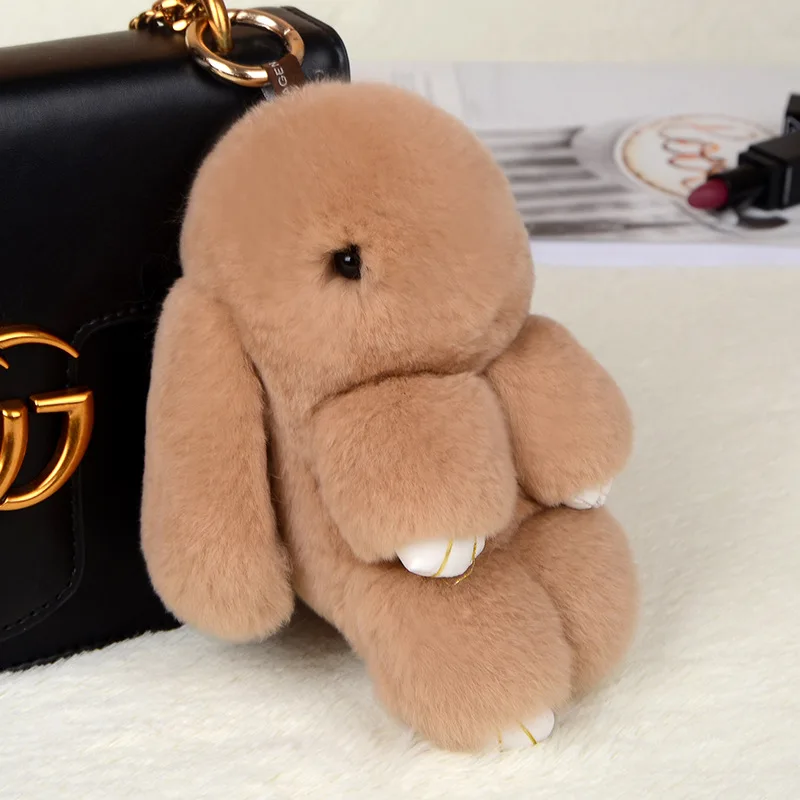 2018 Fur Bunny Rabbit Keychain Fashion Pom Pom Keychain Rabbit Fur