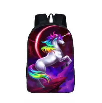 

Unicorn / Crazy Horse Backpack Rainbow Pony Bag Children Animals School Bags Backpack For Teenagers Boys Backpacks Mochila