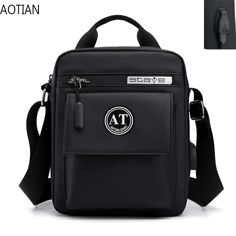 

AOTIAN Brand New Man Messenger Bag Men's Shoulder Bags Nylon Business USB charging Casual portable Crossbody Bag