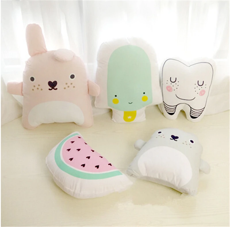 

Baby Catoon Pillow Cute Kids Educational Cushion Cotton Baby Room Decor Child Stuffed Soft Newborn Bed Doll Children Gifts