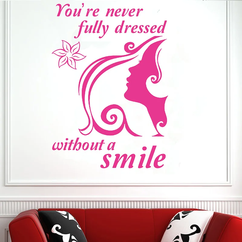 

Never Fully Dressed Without a Smile Quote, Annie, Movie - Matt Vinyl Wall Art Sticker Decal Mural. Home, Wall Decor H583