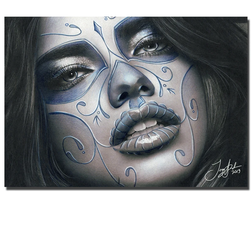 

HD Printed Model girls Portrait Painting Canvas Print room decor Wall poster print picture Living Room Free shipping