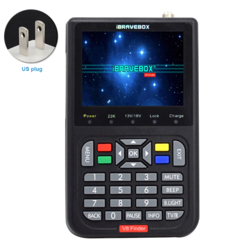 DVB S/S2 Satfinder Портативный спутниковый искатель Высокое разрешение V8 прибор