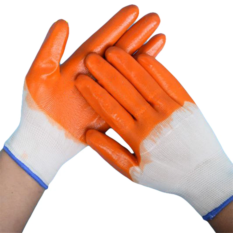 

12 Pairs/lot Work Gloves PVC Coating Nylon Safety Anti-cut Gloves Breathable Non-slip Wear-resistant Home Garden Working Gloves