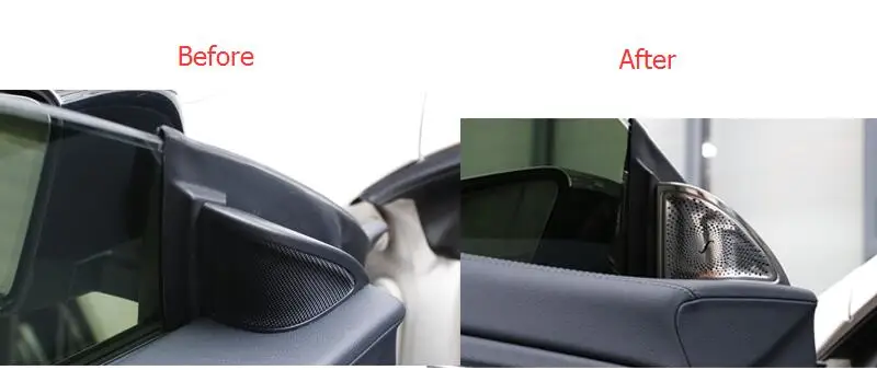 Для Mercedes Benz CLA C117 автомобильный Стайлинг автомобиля дверь громкий динамик Стикеры аудио стерео декоративное покрытие автомобиля внутренняя отделка автомобиля аксессуары