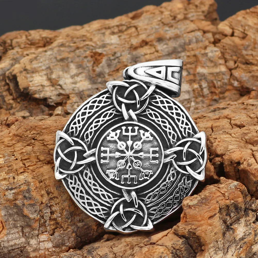 Viking скандинавский языческий амулет с узелком из нержавеющей стали щит ожерелье