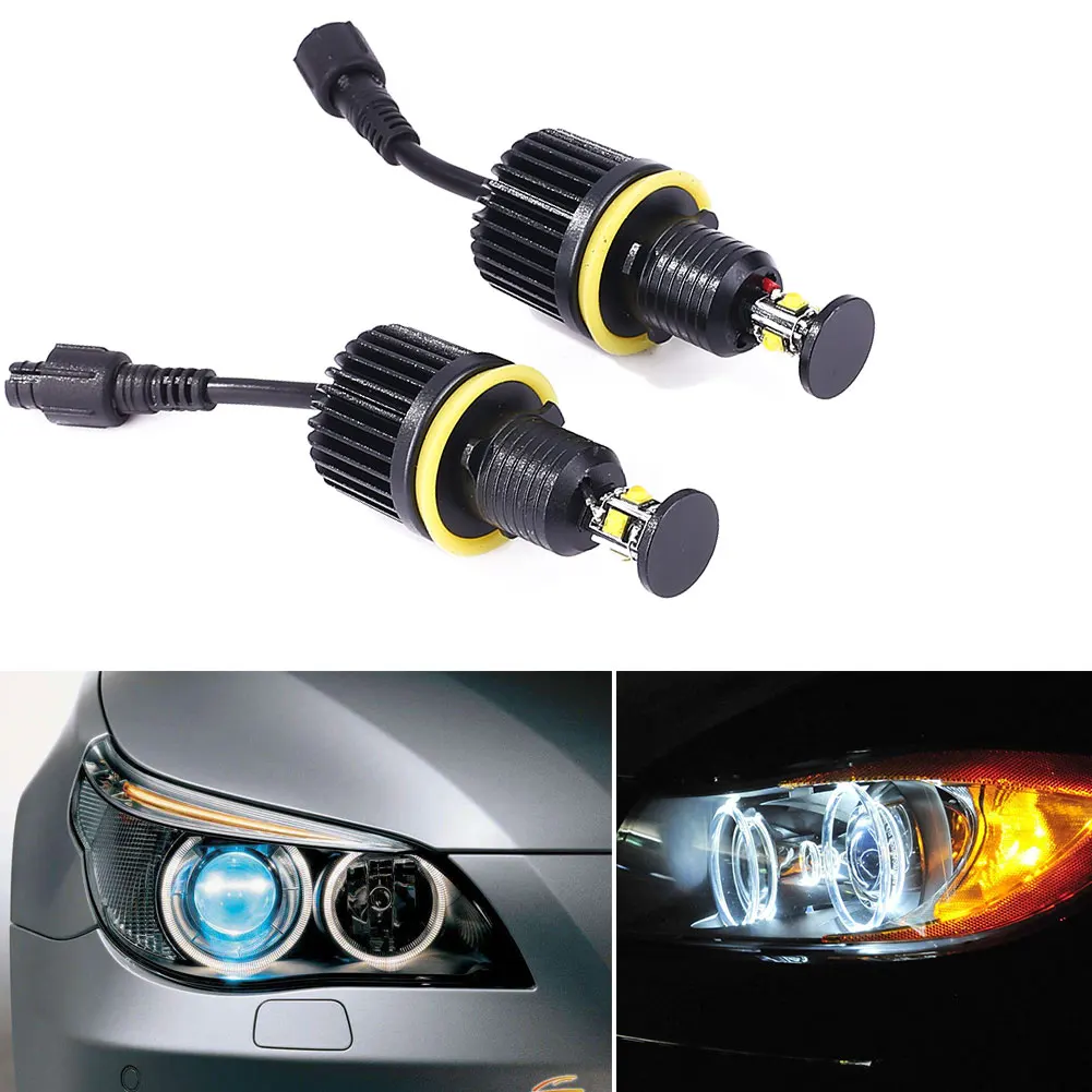 1 Pair DC 12V Car LED Angel Eye Light Headlight For BMW E92 Accessories ...