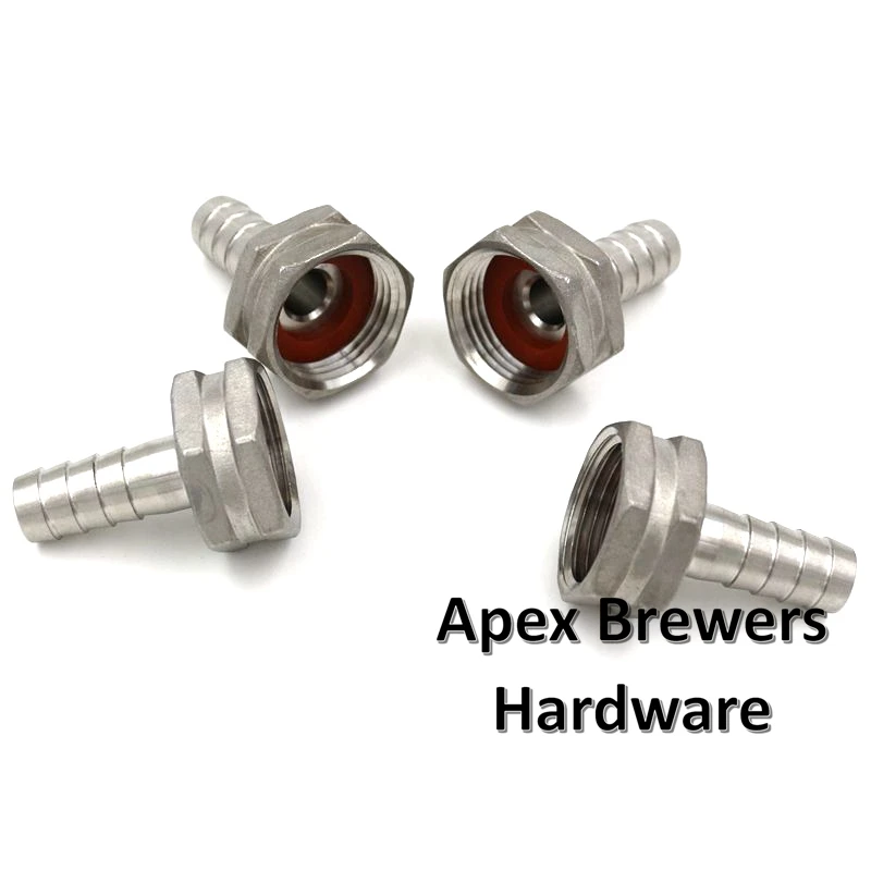 Stainless Plate Chiller Adapter Kit, 3/4" Female Garden Hose thread x 1