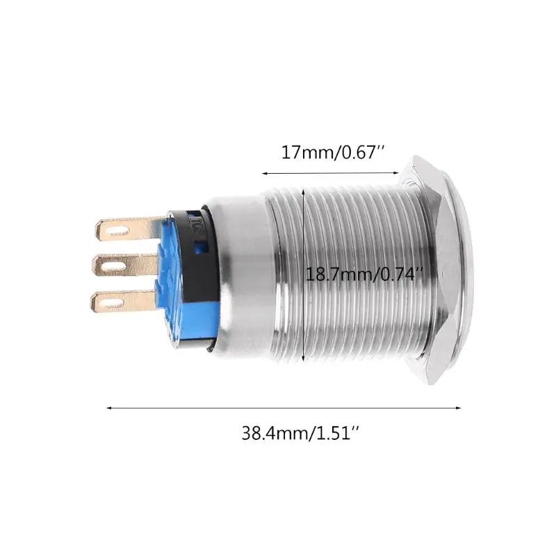 19 мм шестигранных ключей металла Водонепроницаемый Латунь 2 позиции кнопочный переключатель 1NO 1NC кнопки нажмите кнопку Прямая поставка