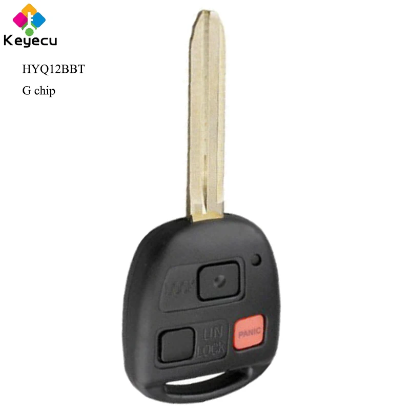 

KEYECU Replacement Remote Control Car Key With 3 Button & G Chip - FOB for Toyota FJ Cruiser 2010 2011 2012 2013 2014 _ HYQ12BBT