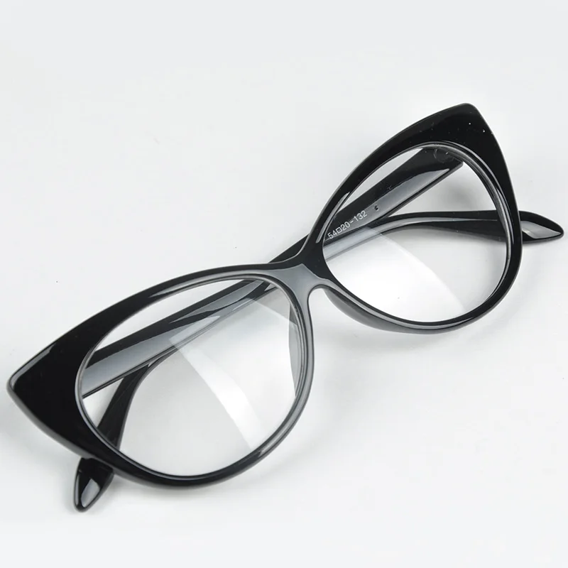 Лидер продаж, модные черные женские очки кошачий глаз в ретро-стиле, прозрачные линзы, винтажные очки - Цвет оправы: as for the photo