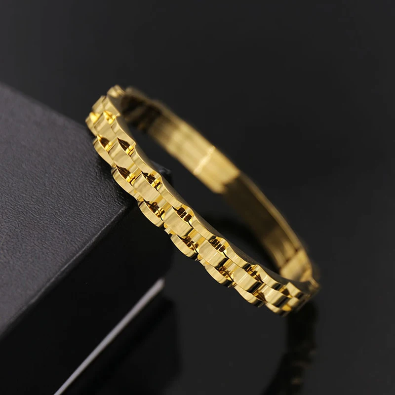 Высокое Качество ремешок форма Серебро Золото многослойный волнистый браслет из нержавеющей стали браслет для мужчин брендовые ювелирные изделия
