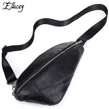 Для мужчин из натуральной кожи шить Груди Сумка Crossbody масло Воск Корова кожа Сумка спортивная мода Треугольники капли воды сумка