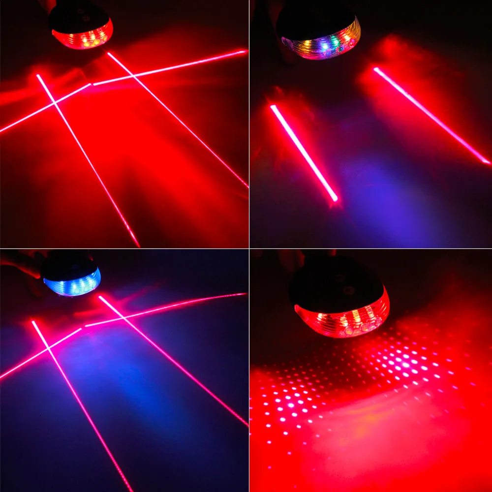 

Safe Cycling 5 LED Laser Beam MTB Mountain Back Bicycle Bike Rear Tail Warning Lamp Light Bright Flash Lights Drop Shipping