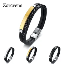 ZORCVENS многослойный ручной работы из натуральной кожи браслеты для мужчин и женщин 316L Нержавеющая сталь магнит браслет браслеты