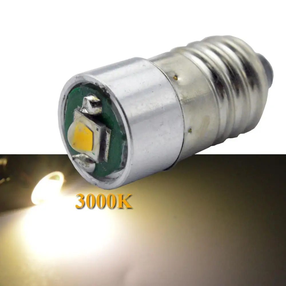 

1x Super bright 5V 6V 12V 18V 24V screw base CREEXPG Car Truck Pilot LED bulb E10 for vintage viewers white 3W