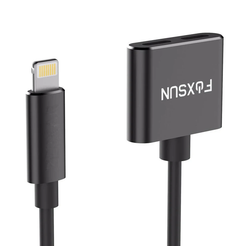 2 in 1 for Lightning Splitter Adapter for iPhone 7 8 X Double for lightning ports Headphone Audio Audio and Charge Adapter
