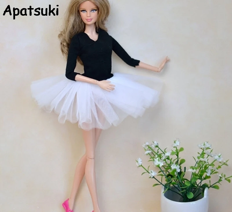 Doll Clothes Sweet Classical White Black Ballet Dress For Barbie Doll Party Gown Dress Clothing Accessories
