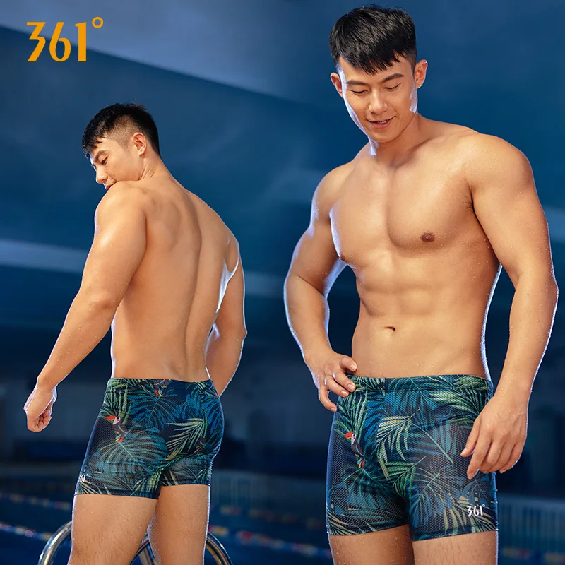 

361 Men Swimwear with Pad Plus Size Print Swimming Trunks for Men Tight Swim Shorts Boys Swimwear Male Swimsuit Bathing Suit