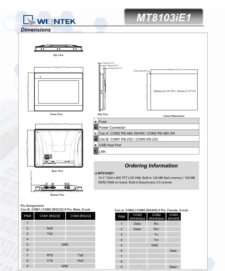 WEINVIEW/WEINTEK MT8103iE HMI Сенсорный Экран 10,1 дюймов с wifi сенсорной панелью машинный интерфейс дисплей встроенный в легкий доступ 2,0