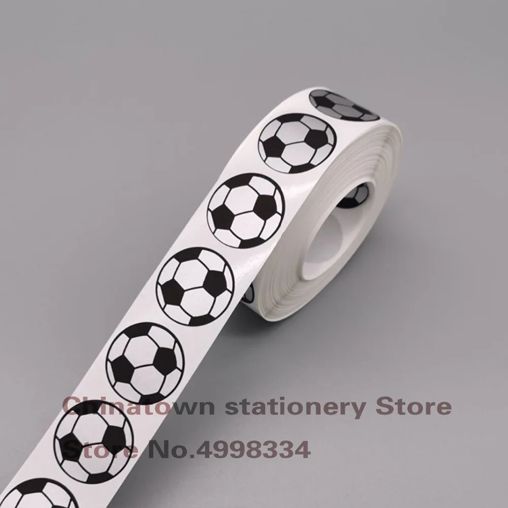 Bloco dos Pces Casca de Futebol Redonda e Adesivo da Vara Fora das Etiquetas para o Jogo Relativo à Promoção dos Bilhetes Scratch-fora Riscar 1000pcs Stickers1-inch 2 Material escolar e de escritório