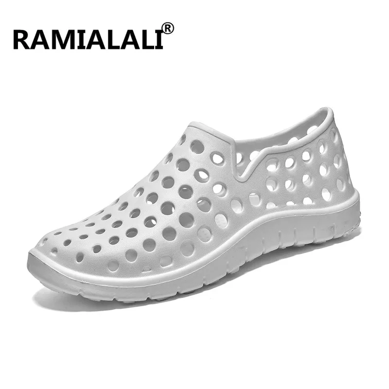 Mens Beach Sandals Casual Men Jelly Shoes Summer Fashion Beach Slippers Hole Hollow Out 