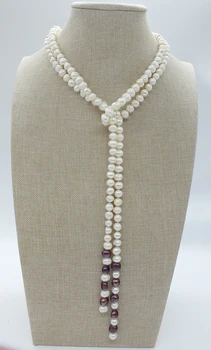 

Free Shipping, 120CM 7-8MM Natural Freshwater Pearl, Women's Sweater Chain
