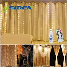 Led curtain light 3X3M 300LEDS string icicle Christmas fairy light usb garland outdoor home wedding /party /holiday decoration