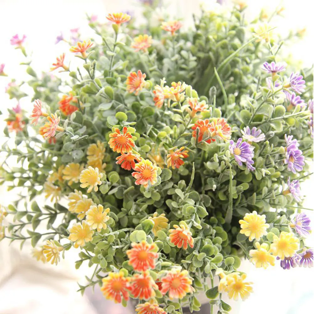 1 Bundle Artificial Bouquets Flowers Silk Melaleuca Chrysanthemum Fake Fruits Daisy for Balcony Home Decoration 1 Bundle Artificial Bouquets Flowers Silk Melaleuca Chrysanthemum Fake Fruits Daisy for Balcony Home Decoration