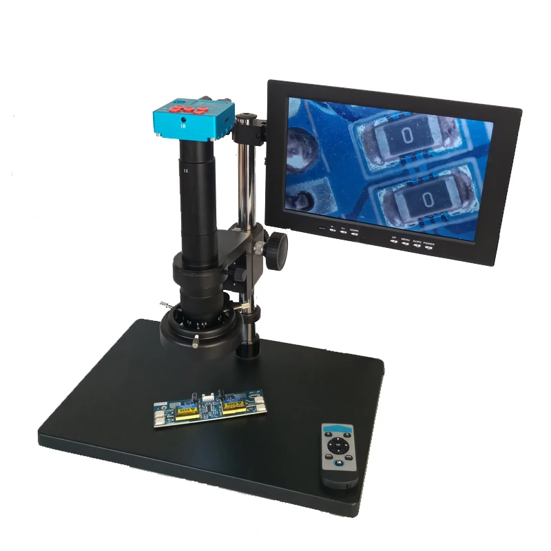 

Remote control 30MP 2K 1080P HDMI Digital USB Video Microscope Camera + 180X 300X C-Mount lens +144 led lights+LCD 10.1" monitor