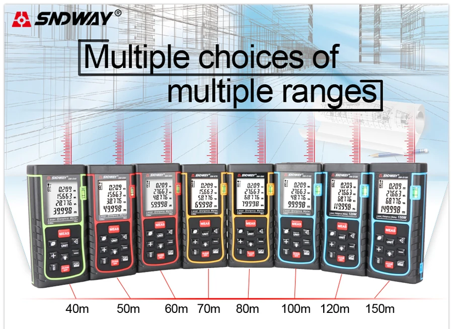 Лазер sndway измеритель расстояния для SW-E120/E150 мини дальномер цифровой лазерный дальномер измерительный инструмент