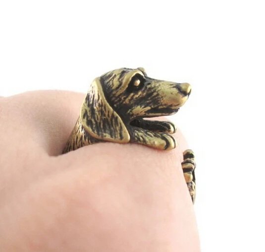 

Daisies ONE PIECE Fashion Ring Realistic Dachshund Dog Puppy Animal Ring For Women Girl Gift