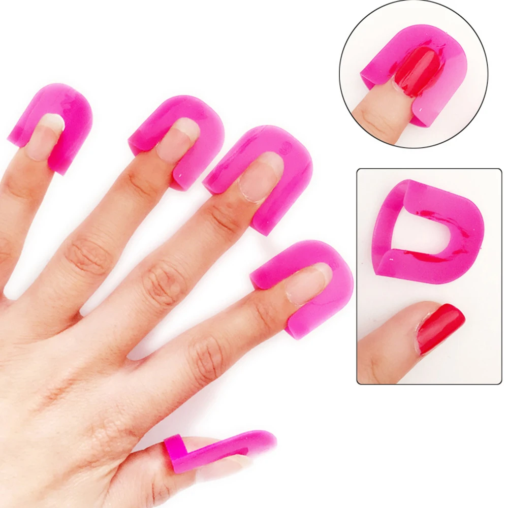 

1 Set Creative Plastic Nail Polish Anti-overflow Clamp Pink DIY Manicure Finger Nail Tips Protector Reusable Nail Art Tools