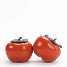 Креативная керамическая хурма, чайные пакетики в китайском стиле, чайные банки, мини коробки для хранения, кофейные банки для порошка