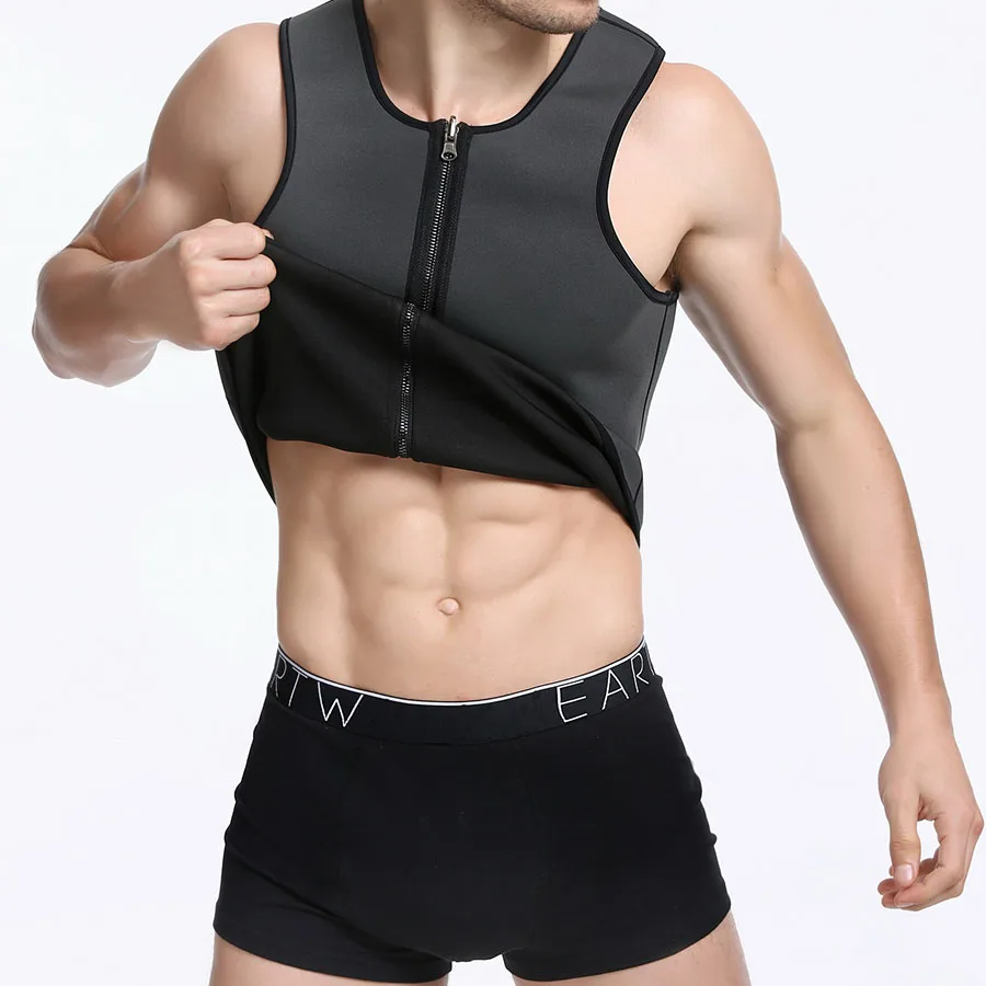 

S- 5XL Large plus size Men's Sport suit Sportwear Sweatshirt Running Vest Top sweat enhancing waist trainer sauna suit male M04