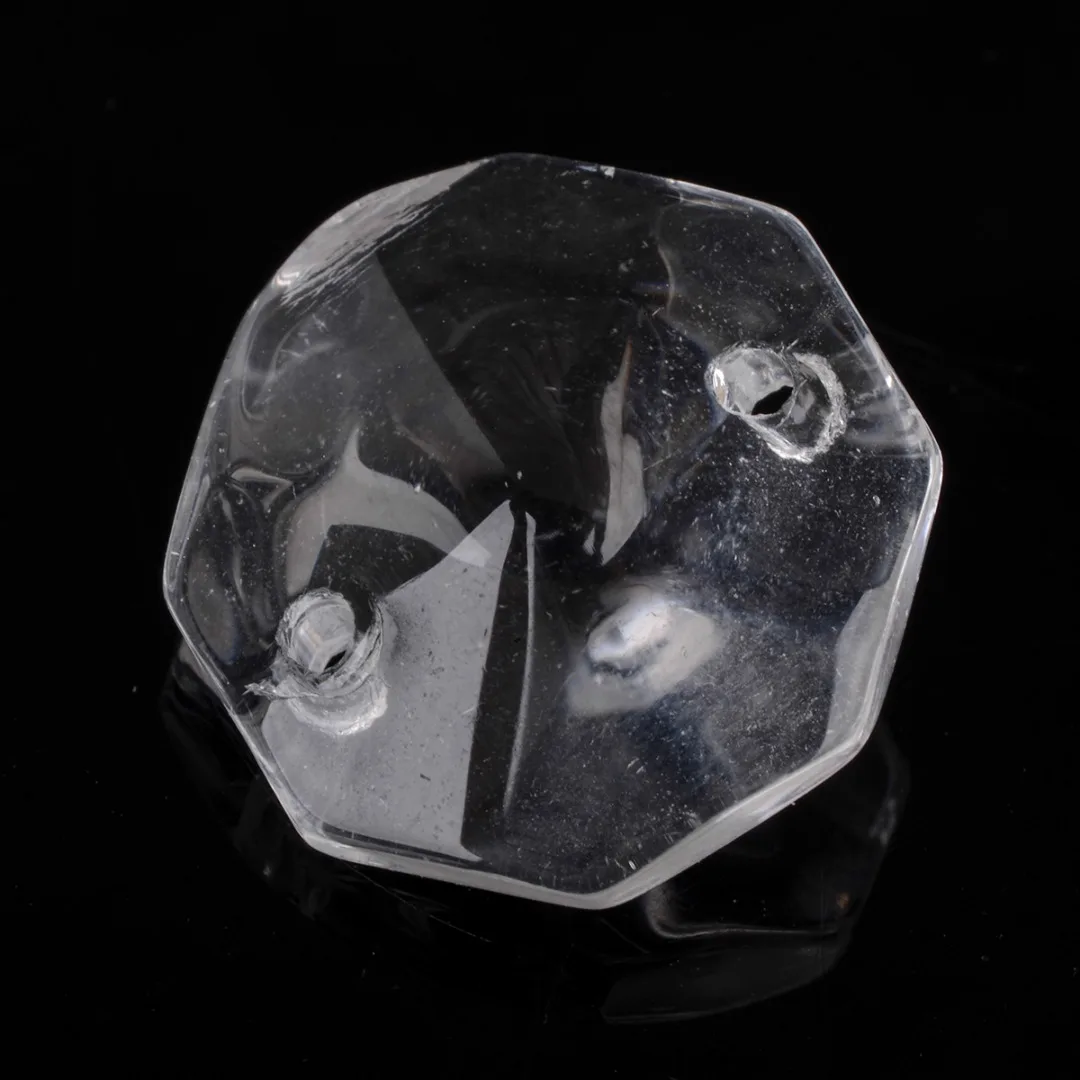 50pcs/set 14mm Crystal Beads Clear Octagonal Beads Pendant Decoration  Luster Crystal Glass Prisms Chandelier Crystal Parts