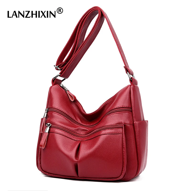 

LANZHIXIN Famous Brand Crossbody Bags for Women Bag Designer 2018 Shoulder Bags Soft Leather Messenger Totes Bag bolsos mujer