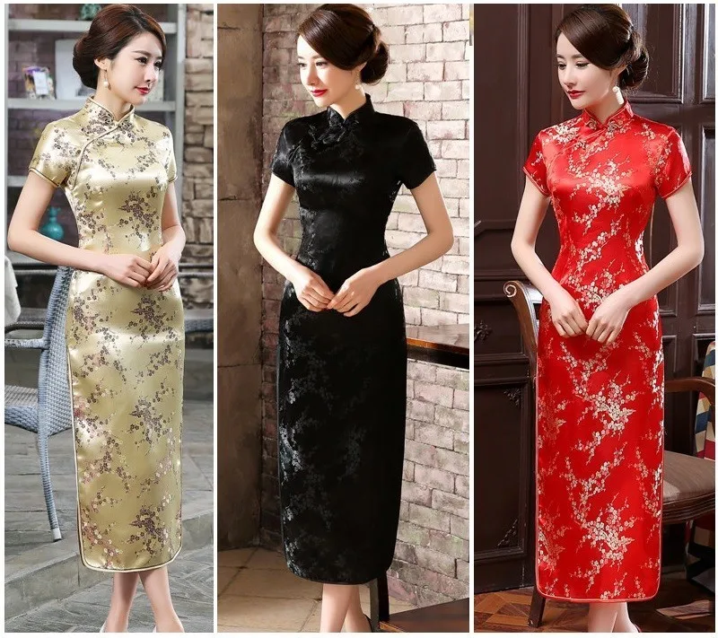 Церемониальные платья Cheongsam длинная консультация клиентская служба двери отеля Добро пожаловать работа Восточный одежда церемониальный халат Longue Femme