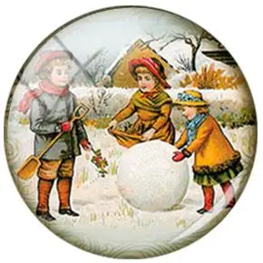 JWEIJIAO Снеговик Снежинка художественное изображение Сделай сам стеклянный кабошон и стеклянный купол подвески для браслетов ожерелье серьги Рождественский подарок - Цвет: CM50