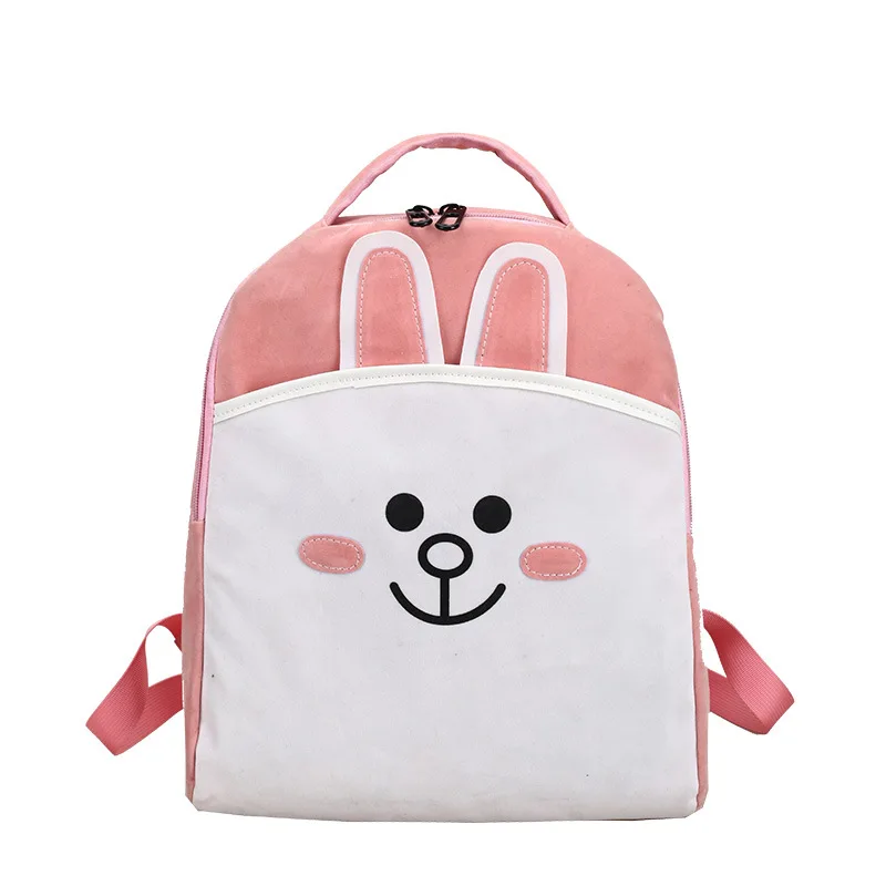 

Cartoon Line Town Brown Cony Kawaii Emoji Printing Backpack Anime School Bags Pink Backpacks for Teenage Girls Mochila Feminina