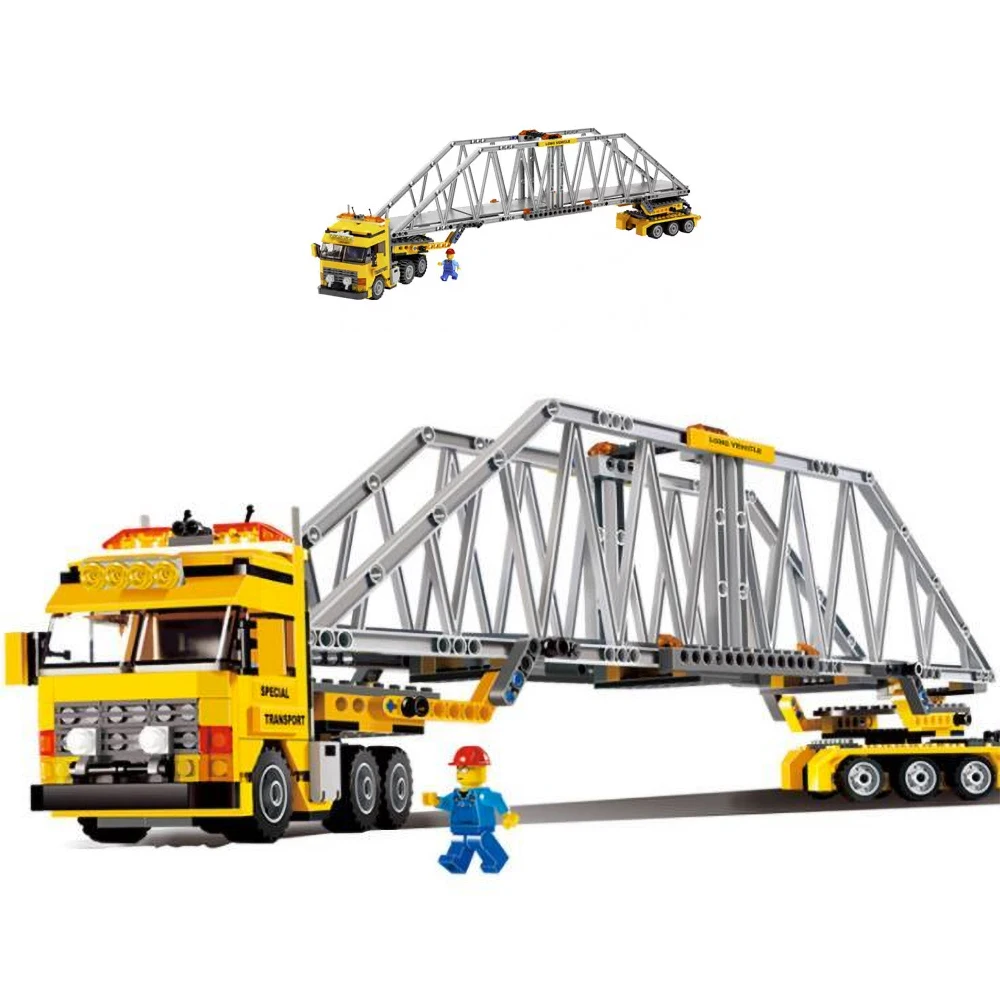 

347pcs Fit Legoness City 7900 Bridge Construction Heavy Loader Truck Set Building Blocks Bricks Toys For Kids Boy Christmas Gift