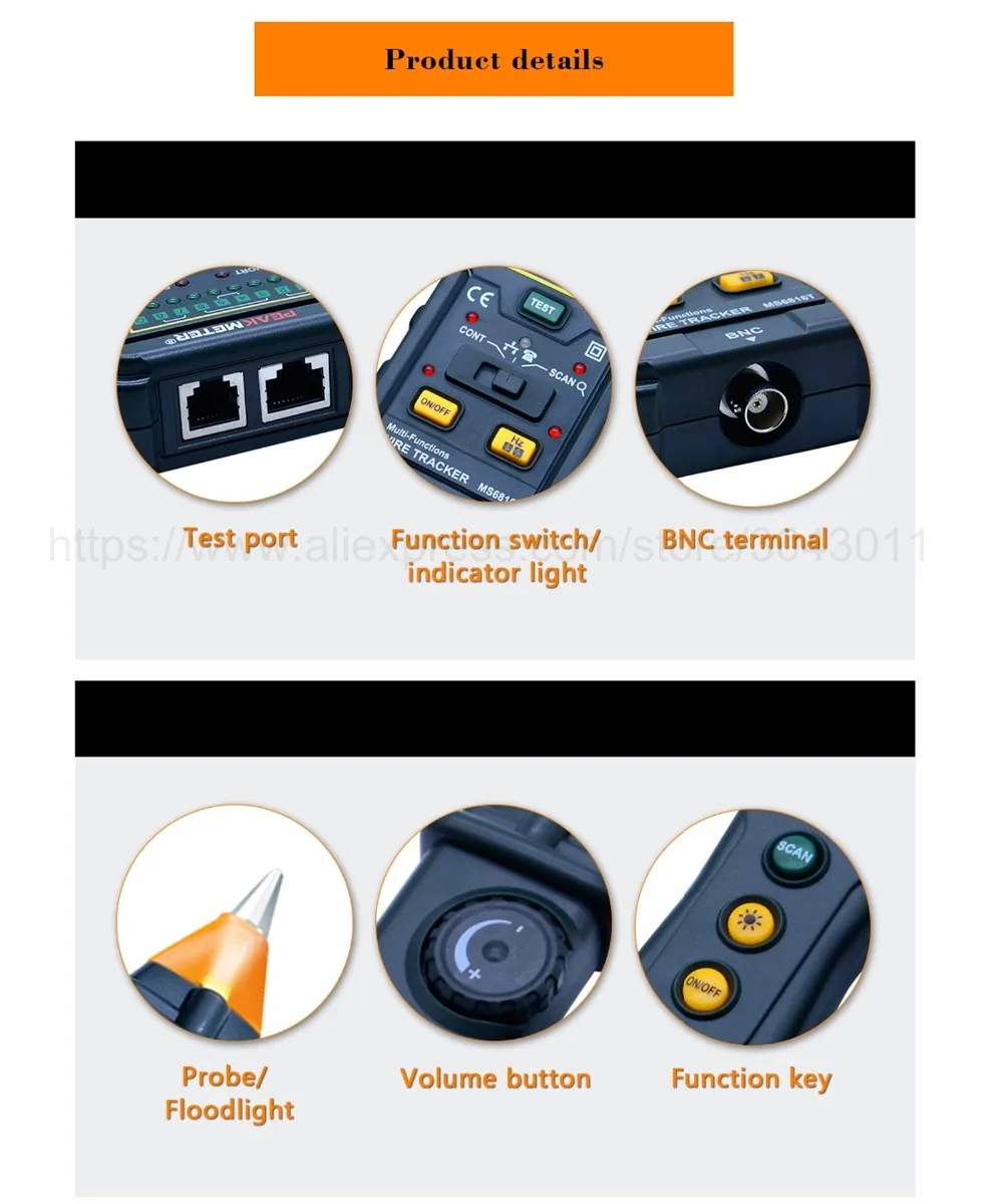 Multi-Функция провода Tracker автоматический выключатель Finders RJ45 RJ11 непрерывности телефонной линии DC уровень Тесты сетевой кабель Тесты er