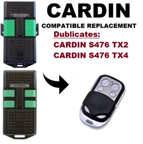 

CARDIN S476 TX2 or S476 TX4 Universal remote control garage door gate replacement clone duplicator Fixed code 433.92MHz