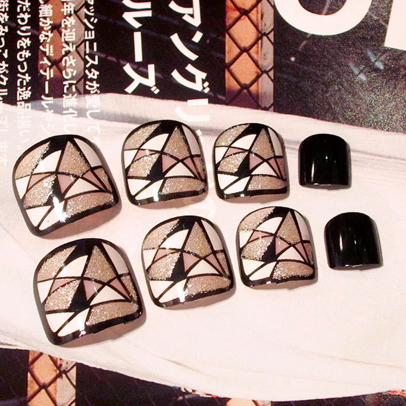 24 шт Поддельные накладные ногти для ног ногти для ногтей инструменты для дизайна ногтей стиль Декор ногтей DIY