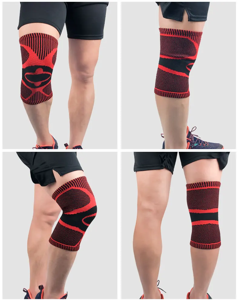 1 шт., наколенник, защитный бандаж, поддержка артрита, эластичный, для футбола, футбола, баскетбола, волейбола, мышц, компрессионный - Цвет: red