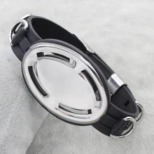 YYW Нержавеющая сталь jewelry браслет, Винтаж, с силиконовым покрытием, 44x30x5 мм, продается в около 7.5 дюймов Strand