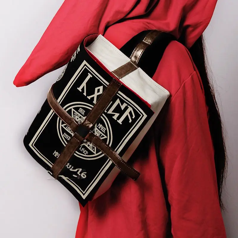 

Anime Cosplay Magic Book Canvas PU Shoulder Bag Cross Body Bags Unisex Backpack mens backpack mochila new
