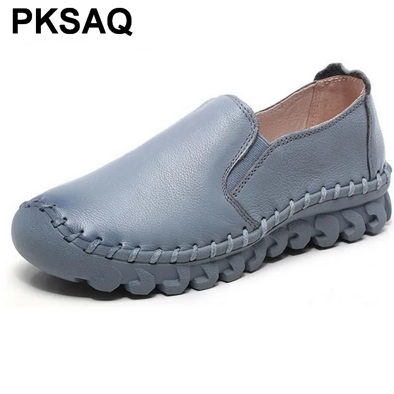 

Woman Loafers Slip On Women's Flat Shoes Handmade Shoes Genuine Leather Flats Comfortable Soft Outsole Shoes Women Flats