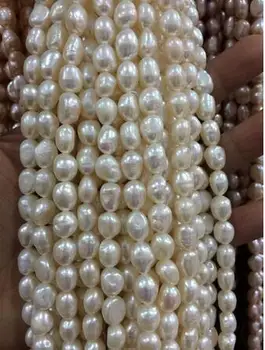 

8 - 9 MM Irregular White Freshwater Pearls Loose Beads 15 "